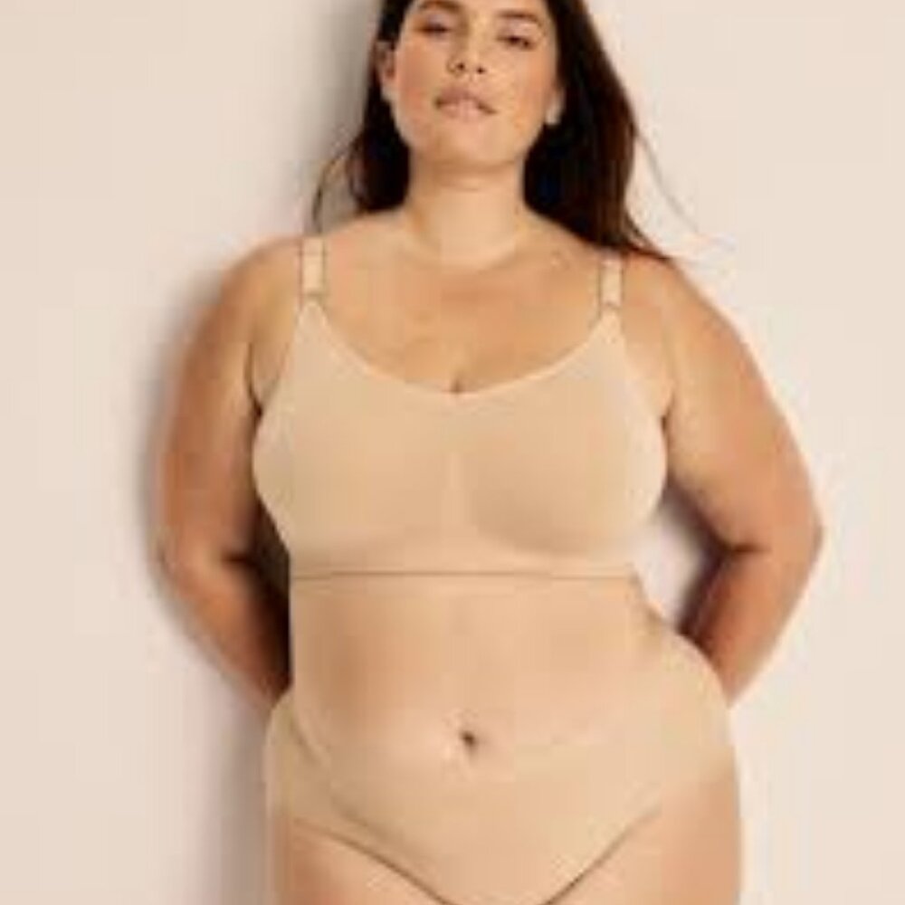 Knix Go To Good Seamless Bra in Warm Sand XXXXL